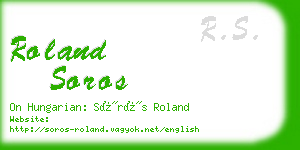 roland soros business card